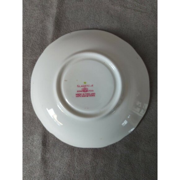 Gladstone Bone China Cup & Saucer Primrose 5863 Pink Purple Floral Gold Trim - Picture 4 of 10